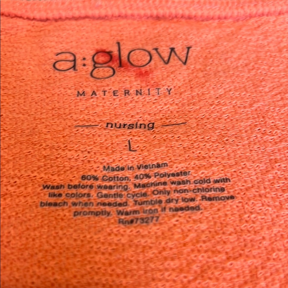 a:glow Coral Wrap Tie Front Maternity Blouse - Picture 2 of 6